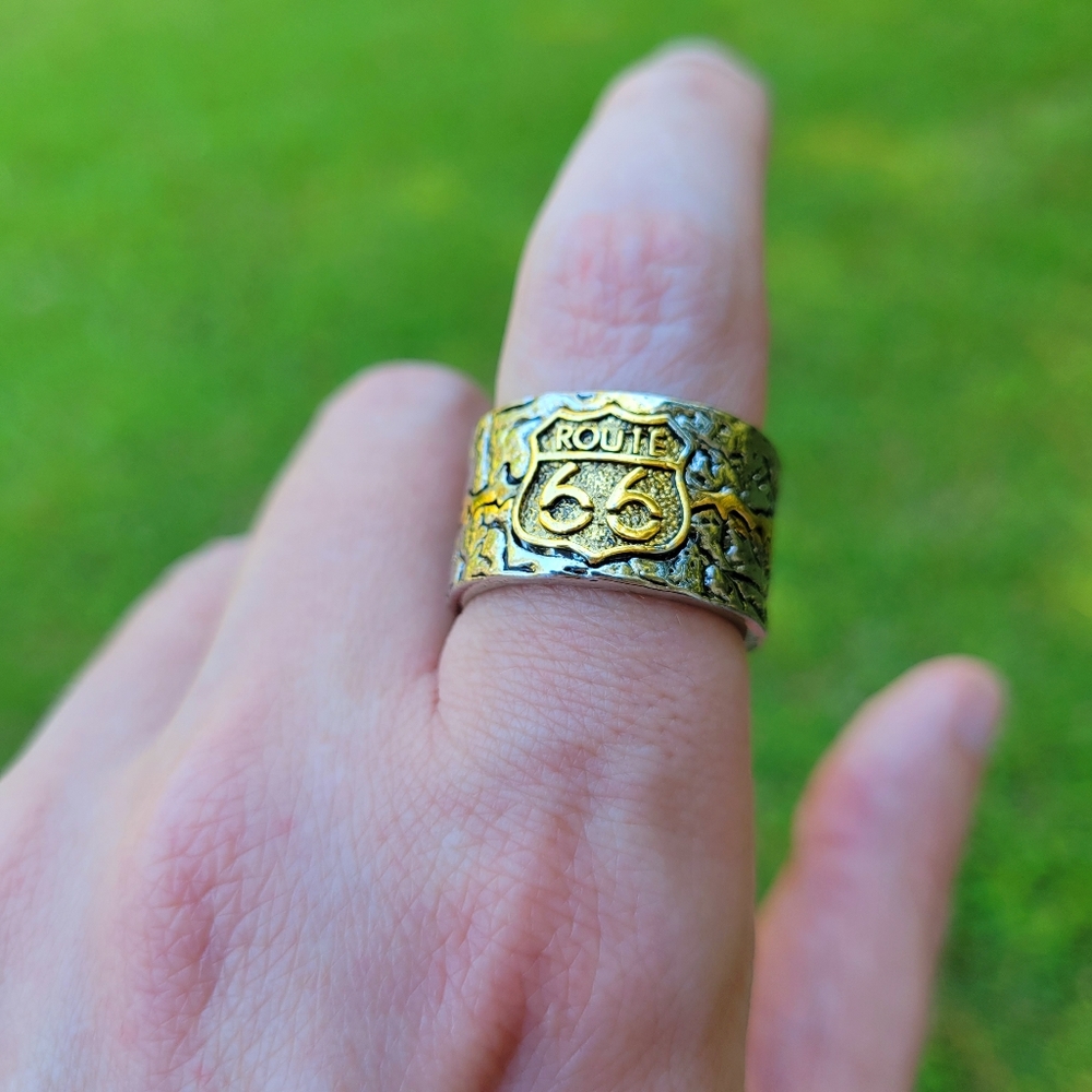 Route 66 Freedom Courage Enterprise 925 Silver Ring Size 9 - Picture 5 of 14